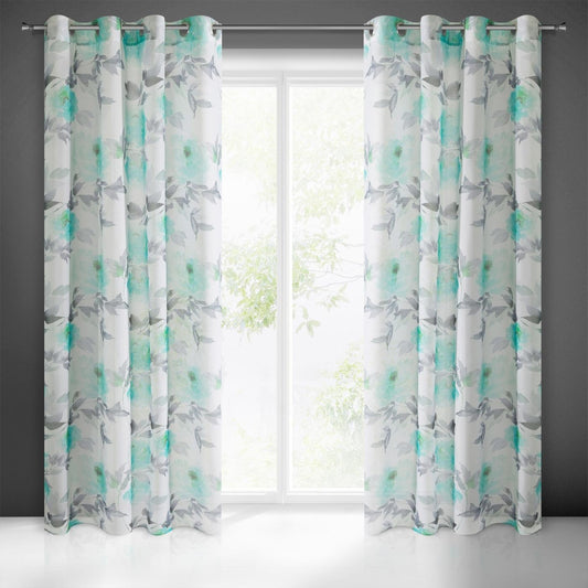 Gardine AIDA-Vorhang aus Etamine mit einem Blumen- oder Blättermotiven Ösen (2 St), halbtransparent, Etamine