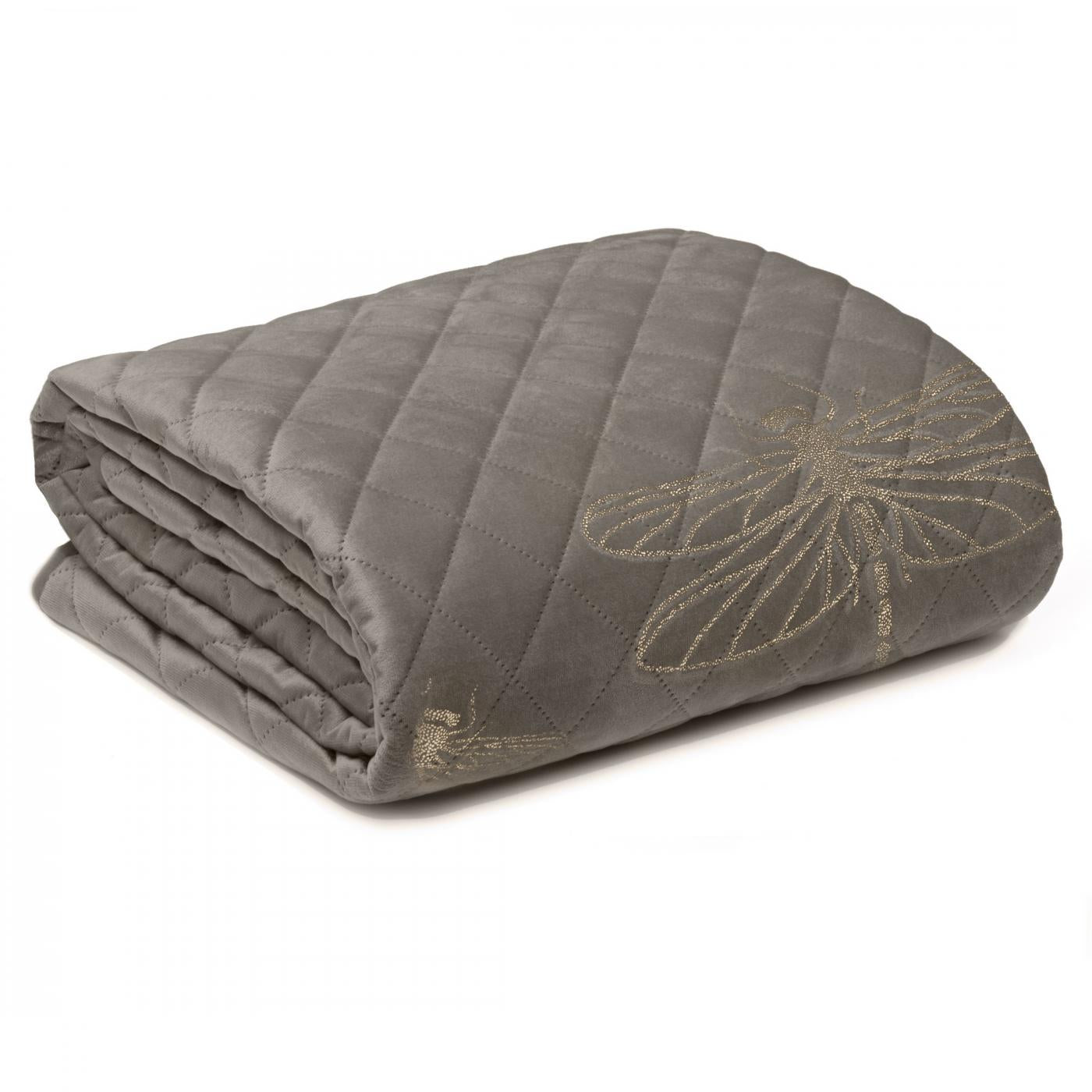 PREMIUM velvet bedspread with dragonfly motif