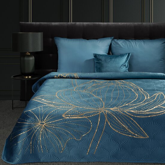 LOTOS bedspread with golden lotus flowers