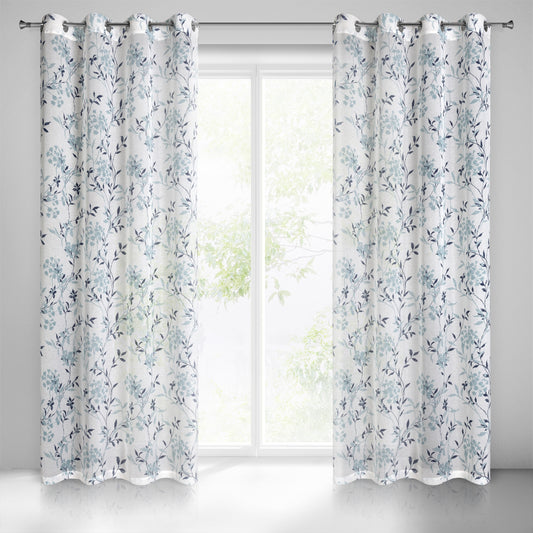 Gardine AIDA-Vorhang aus Etamine mit einem Blumen- oder Blättermotiven Ösen (2 St), halbtransparent, Etamine