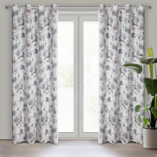 Gardine AIDA-Vorhang aus Etamine mit einem Blumen- oder Blättermotiven Ösen (2 St), halbtransparent, Etamine