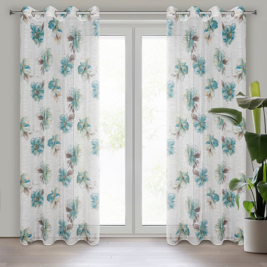 Gardine AIDA-Vorhang aus Etamine mit einem Blumen- oder Blättermotiven Ösen (2 St), halbtransparent, Etamine