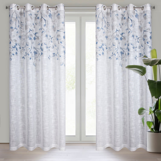 Gardine AIDA-Vorhang aus Etamine mit einem Blumen- oder Blättermotiven Ösen (2 St), halbtransparent, Etamine