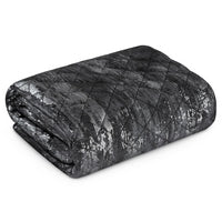 Velvet bedspread with shiny fabric pattern