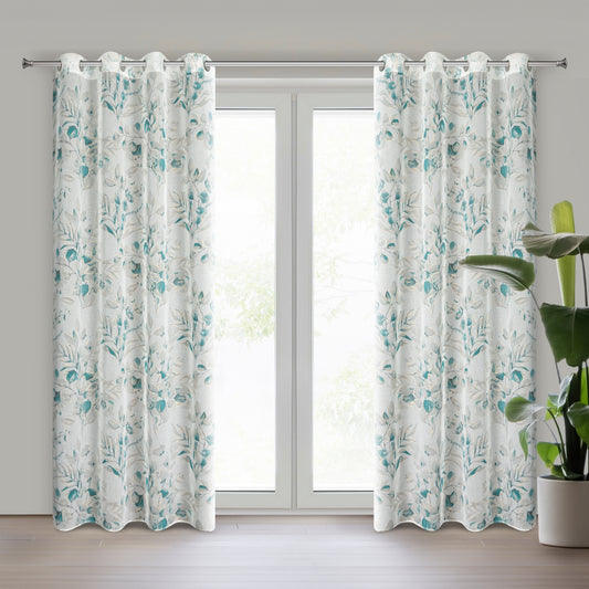 Gardine AIDA-Vorhang aus Etamine mit einem Blumen- oder Blättermotiven Ösen (2 St), halbtransparent, Etamine