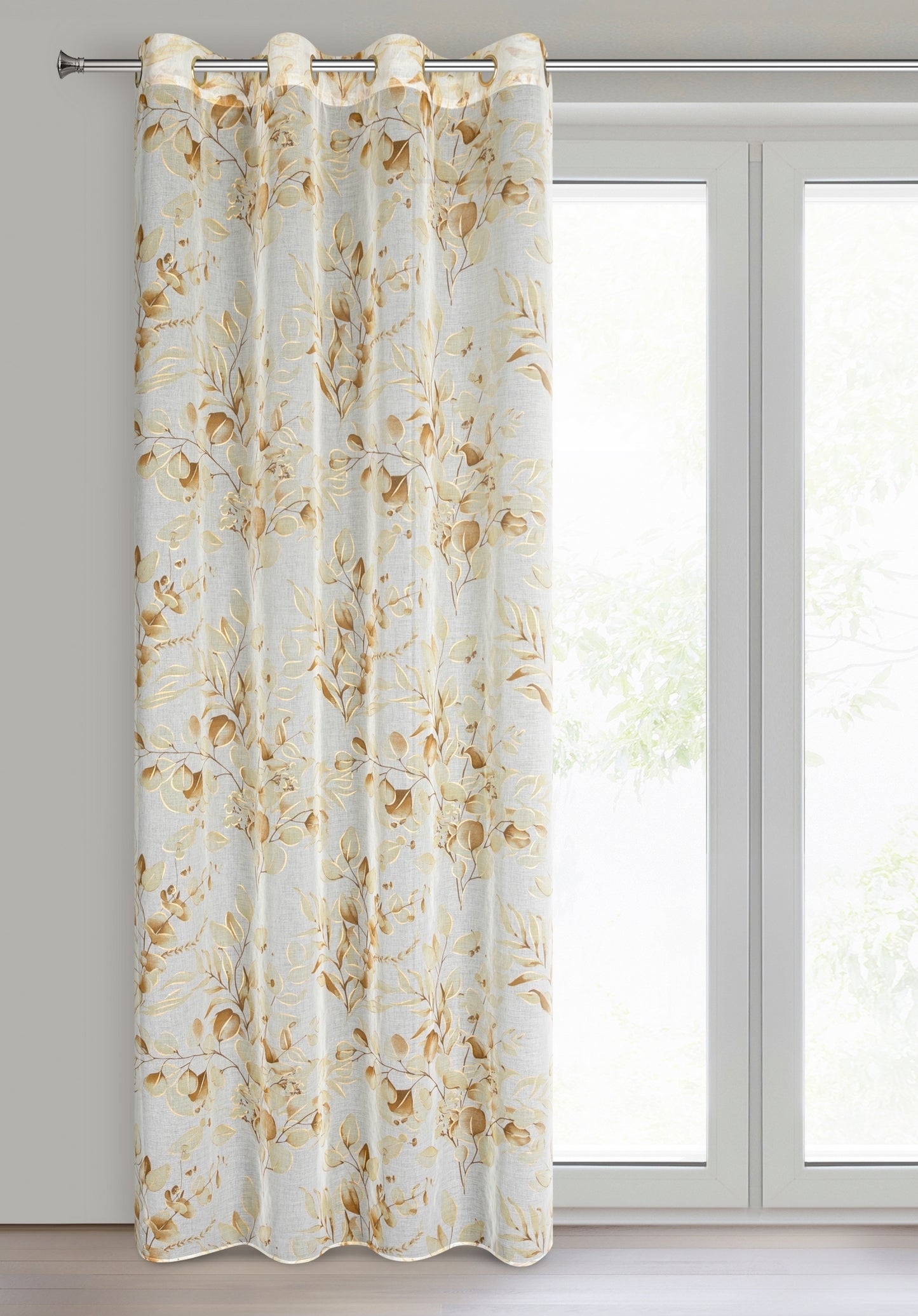 Gardine AIDA-Vorhang aus Etamine mit einem Blumen- oder Blättermotiven Ösen (2 St), halbtransparent, Etamine